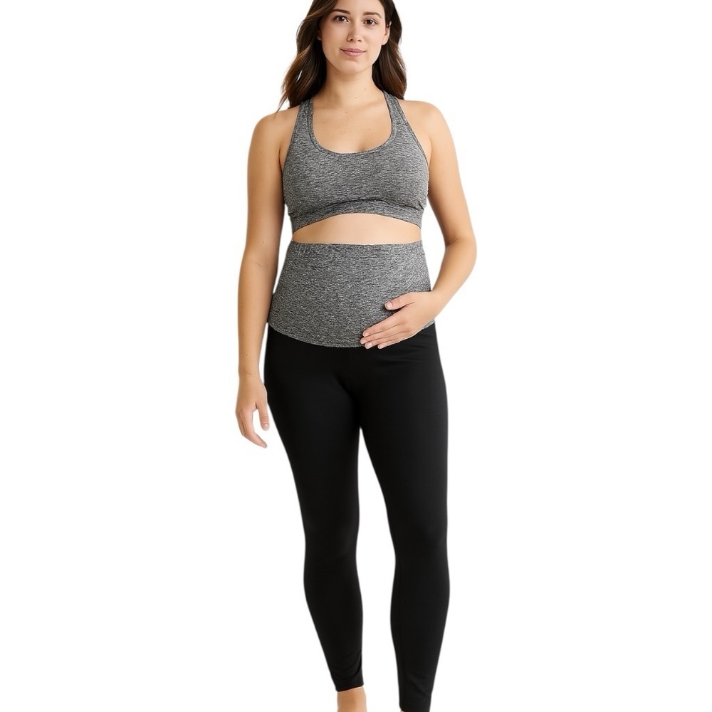 Time and Tru Medium Black Maternity Leggings Casual Comfy Loungewear Athleisure